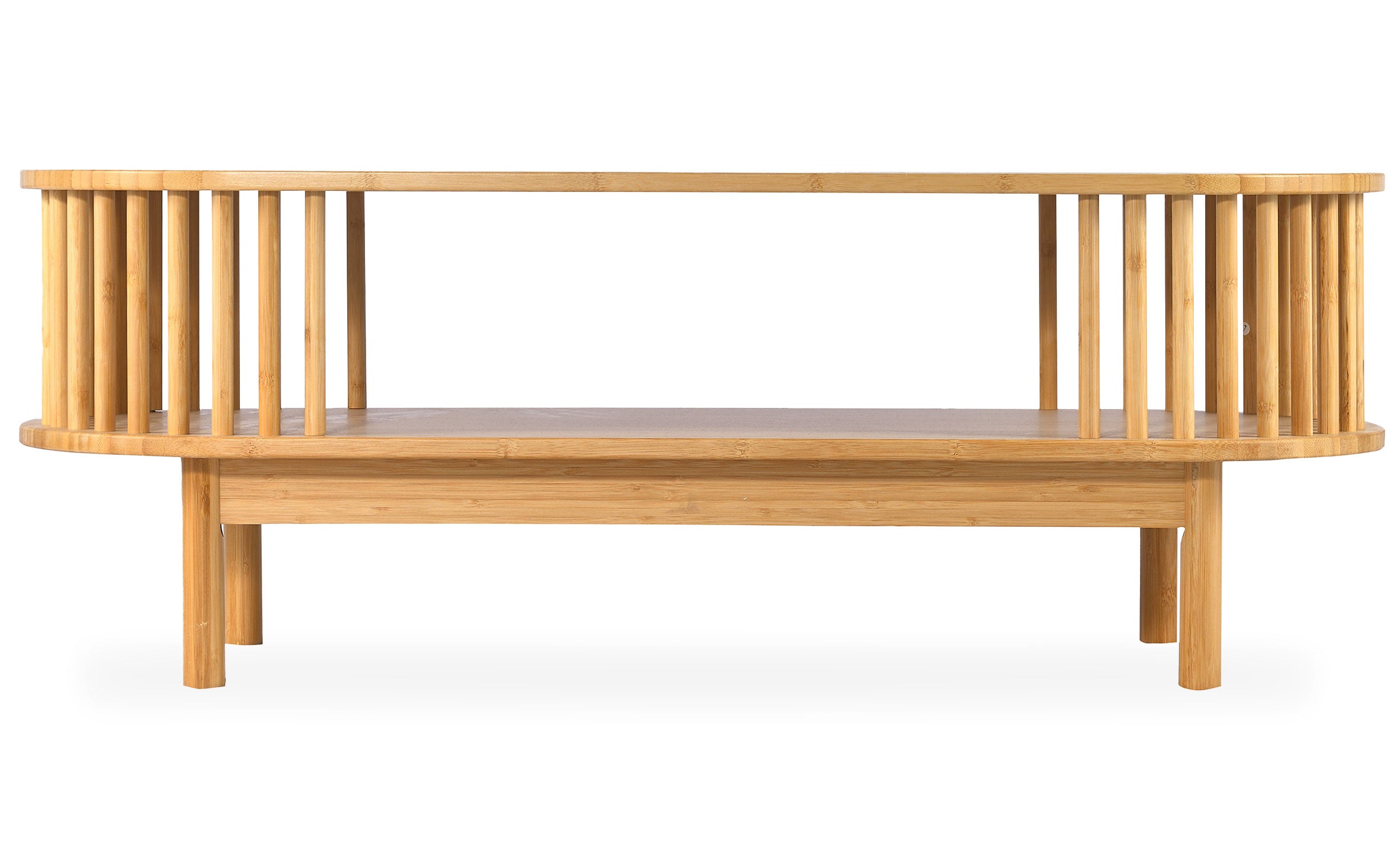 Table basse moderne à barreaux Gariong L100cm Bambou