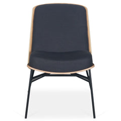 Fauteuil moderne Gauguin Bois clair et Tissu noir