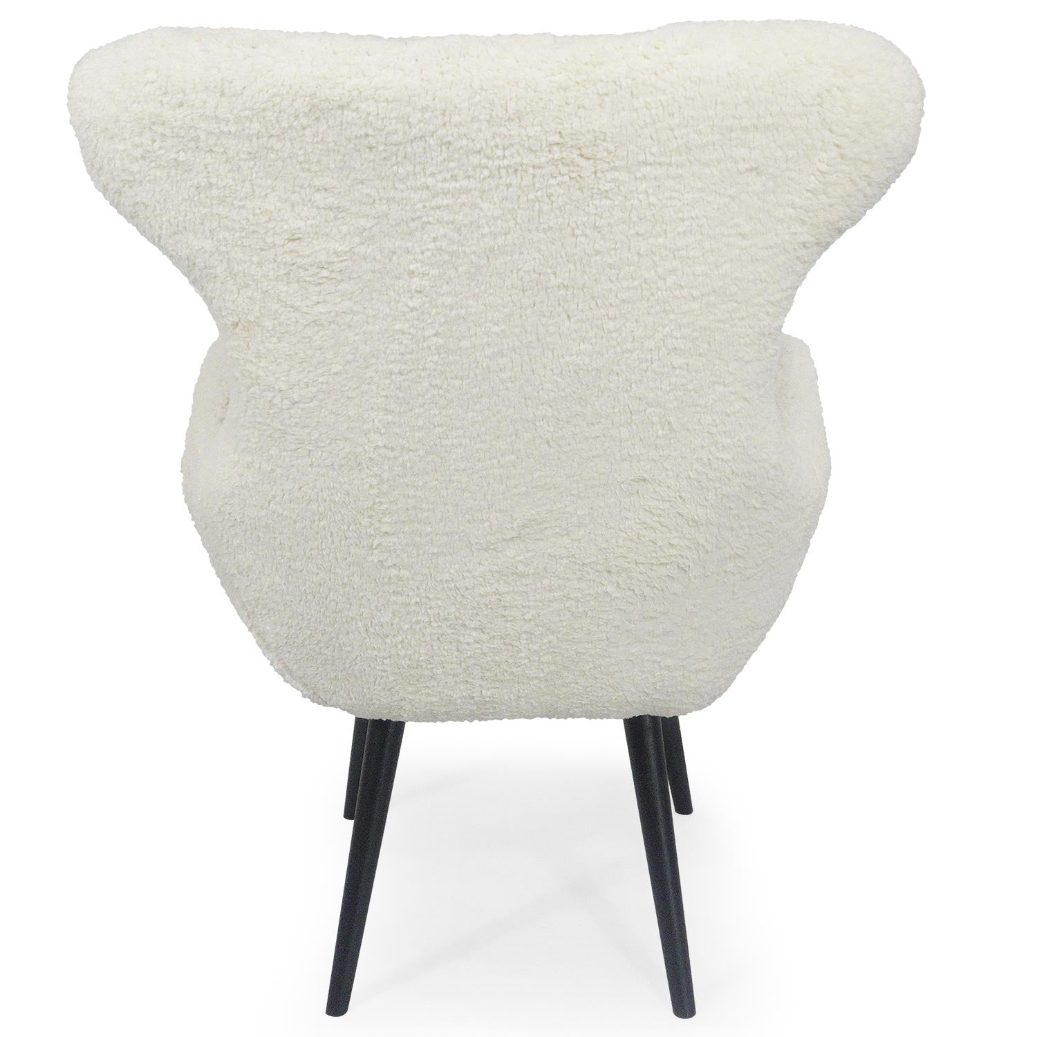 Fauteuil Geo Tissu Crème Pieds Noir