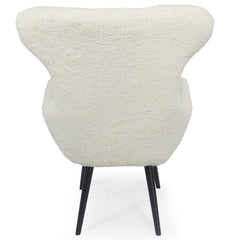 Fauteuil Geo Tissu Crème Pieds Noir