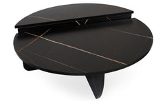 Set de 2 tables basses design Glowik Effet marbre noir