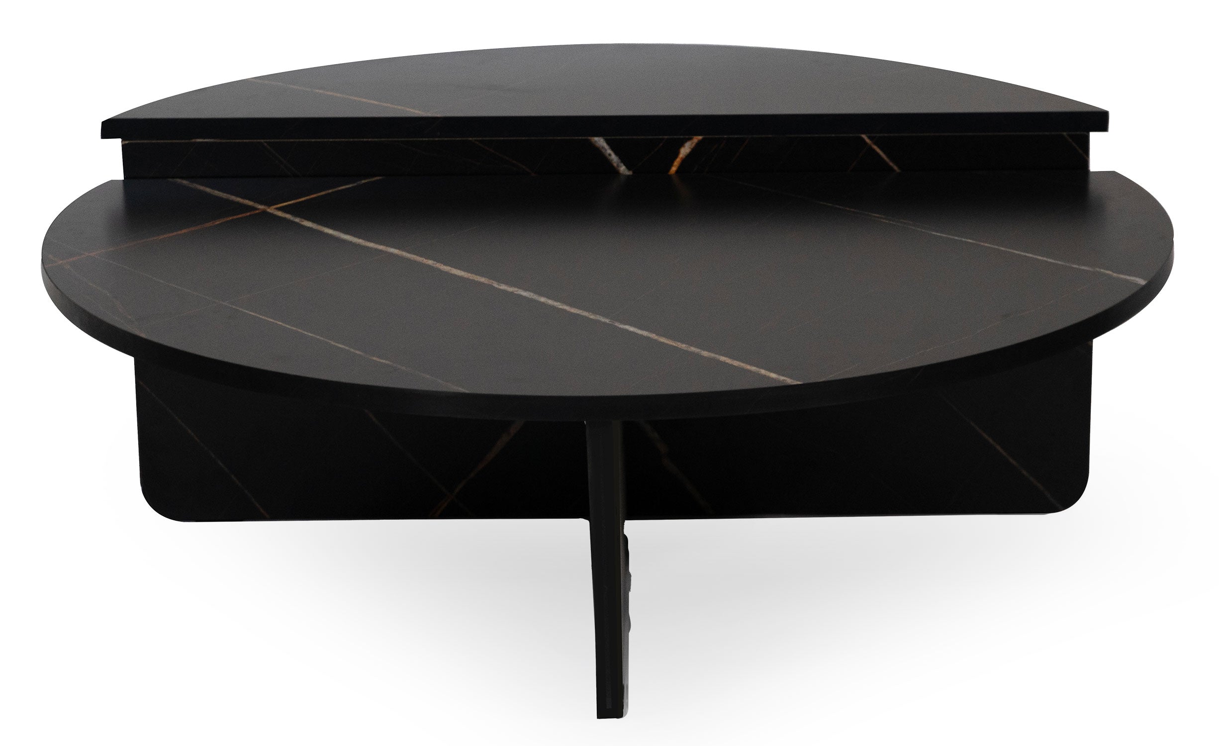 Set de 2 tables basses design Glowik Effet marbre noir