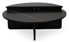 Set de 2 tables basses design Glowik Effet marbre noir
