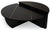 Ensemble de 2 tables basses effet marbre noir bois noisette