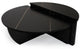 Ensemble de 2 tables basses effet marbre noir bois noisette