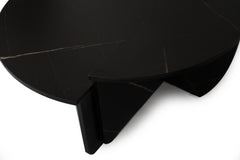 Set de 2 tables basses design Glowik Effet marbre noir