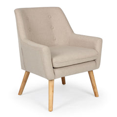 Fauteuil en tissu Alis beige scandinave