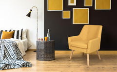 Lampadaire en tissu Alis jaune