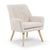 Fauteuil en tissu bouclette crème avec dossier capitonné