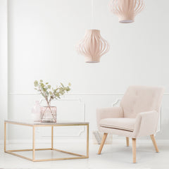 Fauteuil en tissu bouclette crème avec dossier capitonné