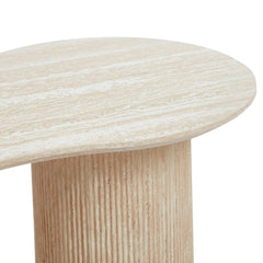 Table basse moderne 70x130cm avec pieds style colonnes Gwendoline Beige