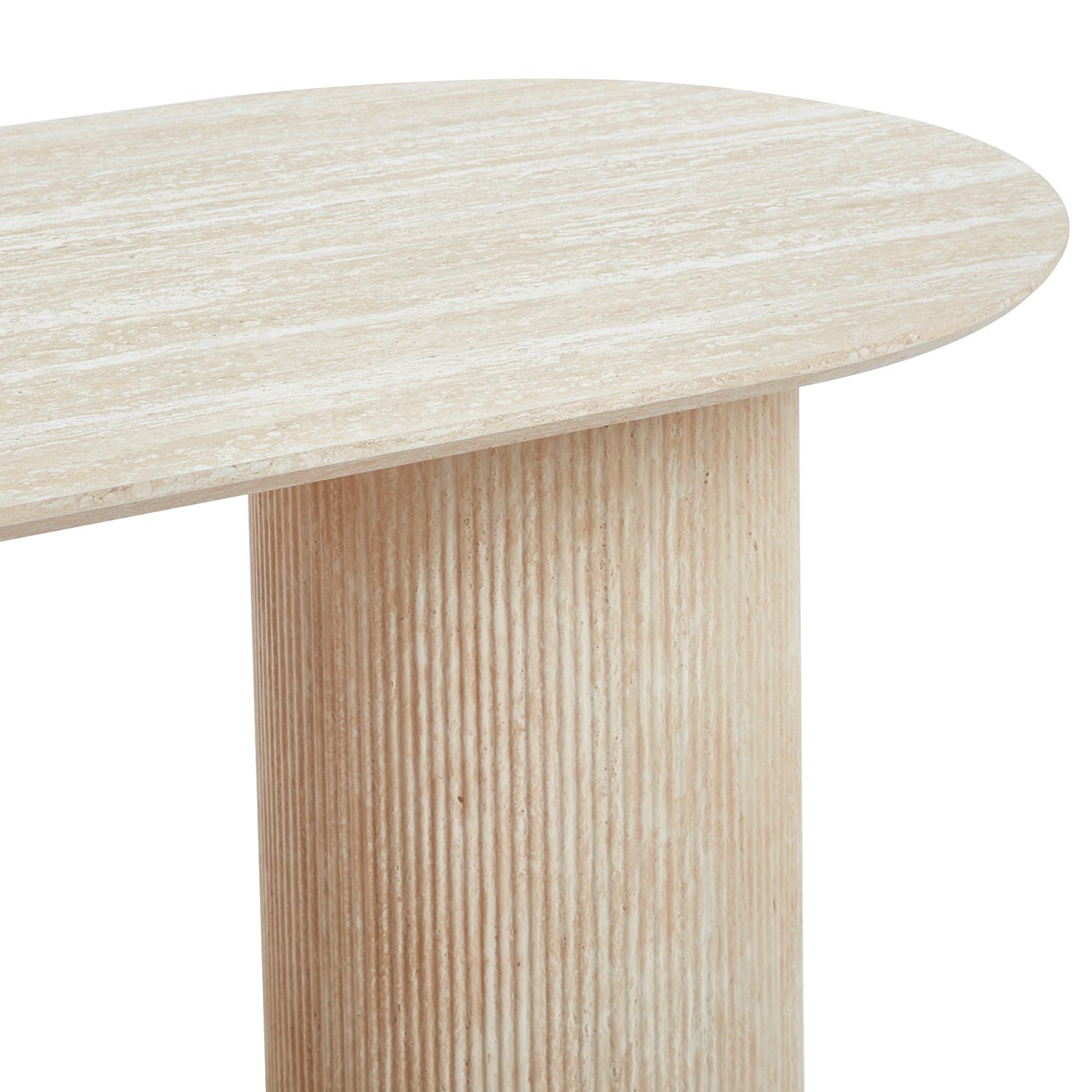 Table à manger moderne 90x180cm avec pieds style colonnes Gwendoline Beige