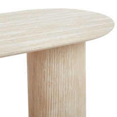 Table à manger moderne 90x180cm avec pieds style colonnes Gwendoline Beige