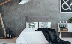 Tête de lit Adelle 140 cm gris en simili cuir