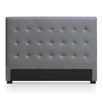 Tête de lit 160 cm capitonnée en simili cuir gris