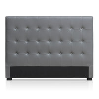 Tête de lit 160 cm capitonnée en simili cuir gris