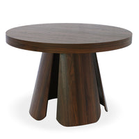 Table ronde extensible en bois couleur noisette
