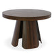 Table ronde extensible en bois couleur noisette