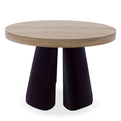Table extensible ronde Binate chêne clair pieds noir