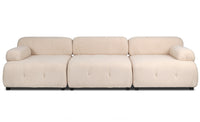Canapé modulable en tissu bouclette beige