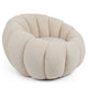 Fauteuil Bellina design coquillage tissu bouclette crème