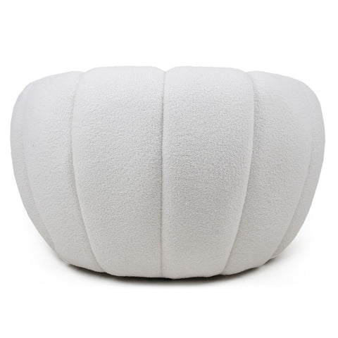 Fauteuil Bellina design coquillage tissu bouclette crème