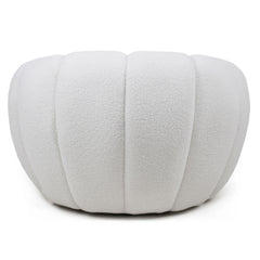 Fauteuil Bellina design coquillage tissu bouclette crème