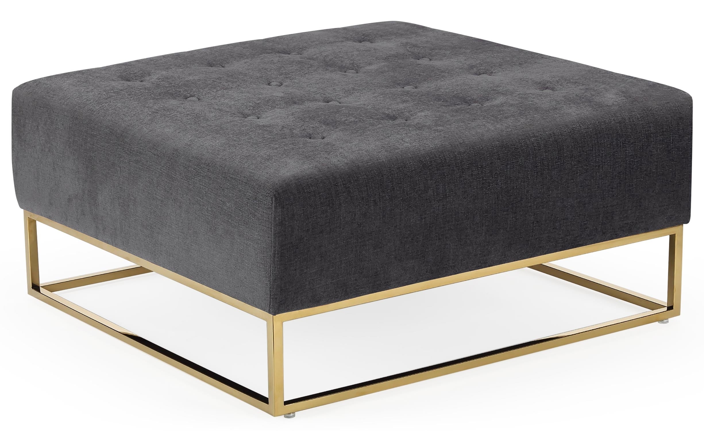 Pouf carré Hudson Tissu Gris foncé