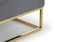 Pouf carré Hudson Velours Argent