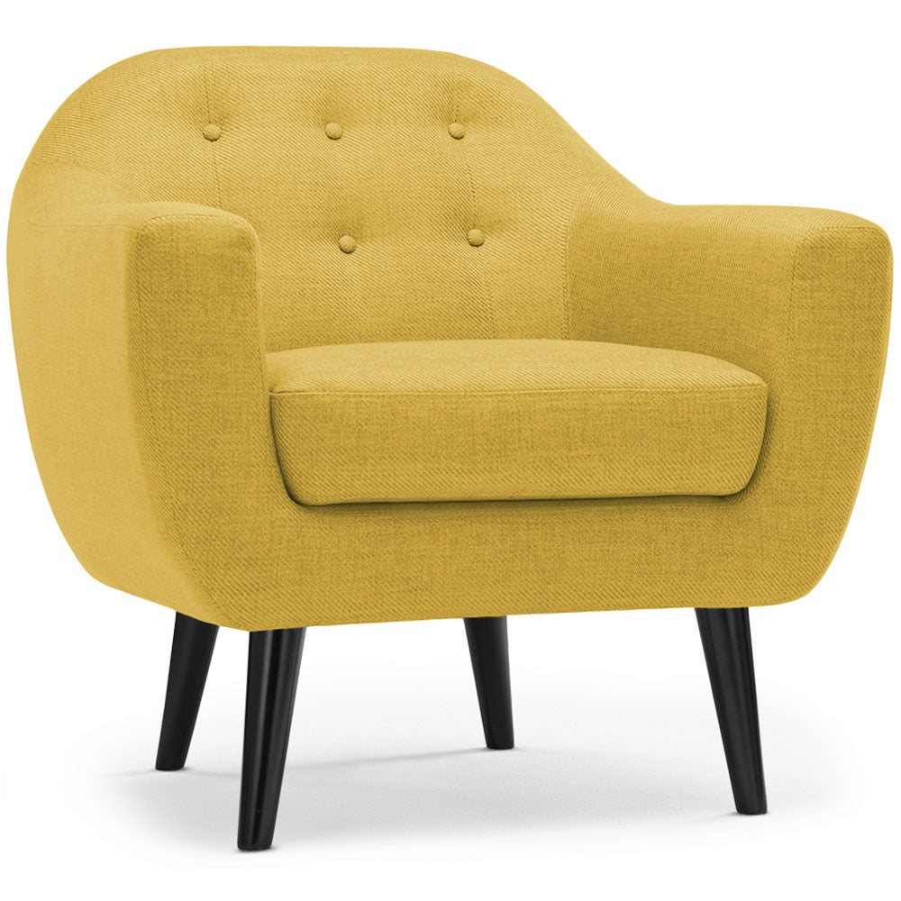Fauteuil scandinave Fidelio Tissu Jaune