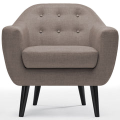Le fauteuil scandinave Fidelio Tissu Taupe de face
