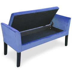Banquette-coffre Idor Velours Bleu