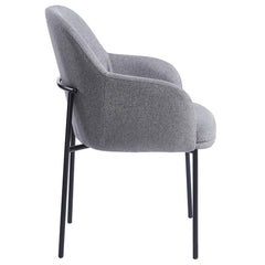 Lot de 2 chaises modernes matelassées Inaya Métal Noir et Tissu Gris