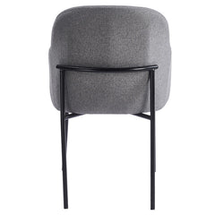 Lot de 2 chaises modernes matelassées Inaya Métal Noir et Tissu Gris