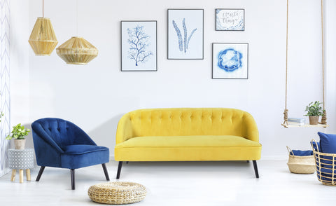 Fauteuil Ioan Velours Bleu