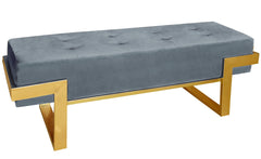 Banquette Istanbul Velours Argent Pieds Or