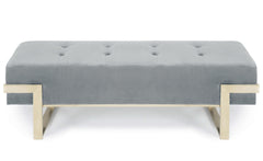 Banquette Istanbul Velours Argent Pieds Or