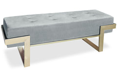 Banquette Istanbul Velours Argent Pieds Or