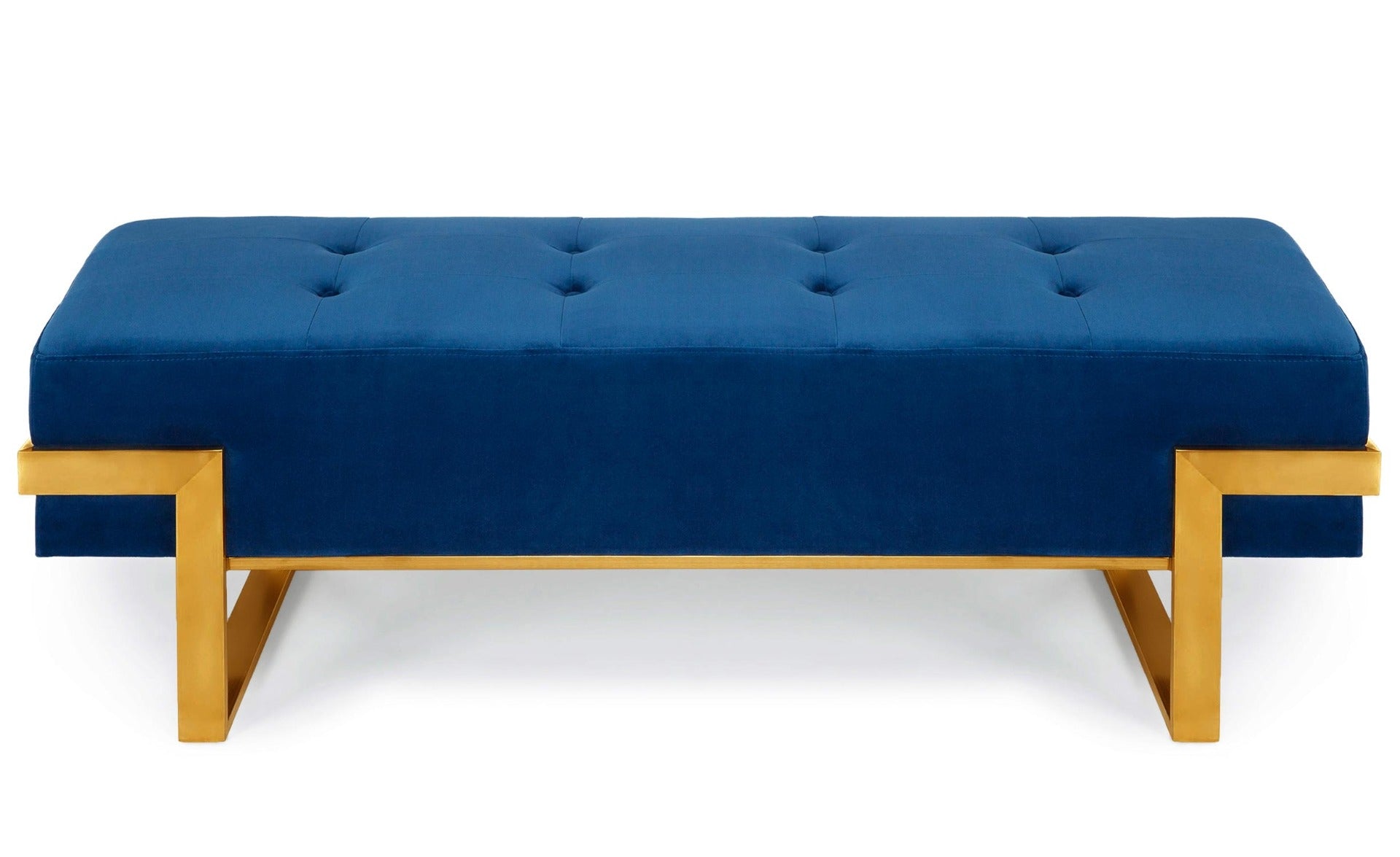 Banquette Istanbul Velours Bleu Pieds Or