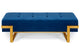 Banquette Istanbul en velours bleu avec pieds dorés