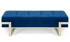 Banquette Istanbul Velours Bleu Pieds Or
