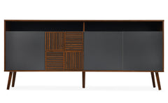 Buffet moderne avec portes battantes Jarvis Bois foncé et Gris