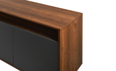 Buffet moderne avec portes battantes Jarvis Bois foncé et Gris