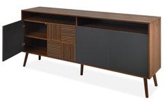 Buffet moderne avec portes battantes Jarvis Bois foncé et Gris