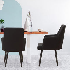 Lot de 2 Fauteuils Neiva Tissu Noir