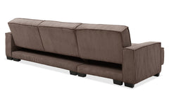 Canapé d'angle réversible et convertible Johnny Velours côtelé Taupe
