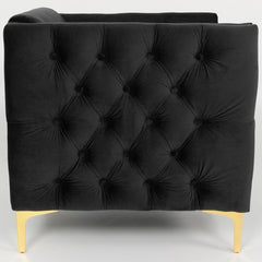 Fauteuil en velours noir Ashile