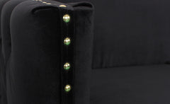 Fauteuil en velours noir Ashile