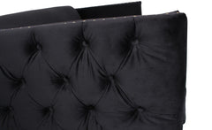 Fauteuil en velours noir Ashile