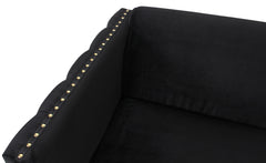 Fauteuil en velours noir Ashile